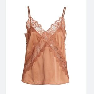 Cami NYC Dane Lace Trim Silk Cami - Acorn